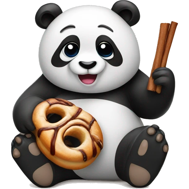 Panda with cinnamon roll emoji
