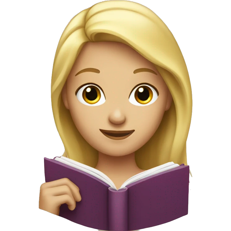 Blond woman holding a book emoji