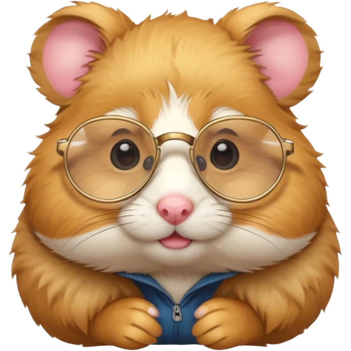 CUTE GOLDEN HAMSTER WITH GLASSES EDIT THE VIDEO emoji