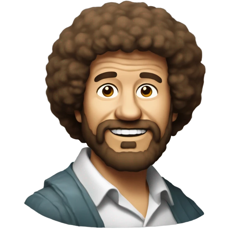 Bob Ross painting taco portrait  emoji