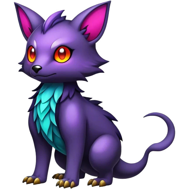 cool colorful dark fantasy animal hybrid Fakemon full body emoji