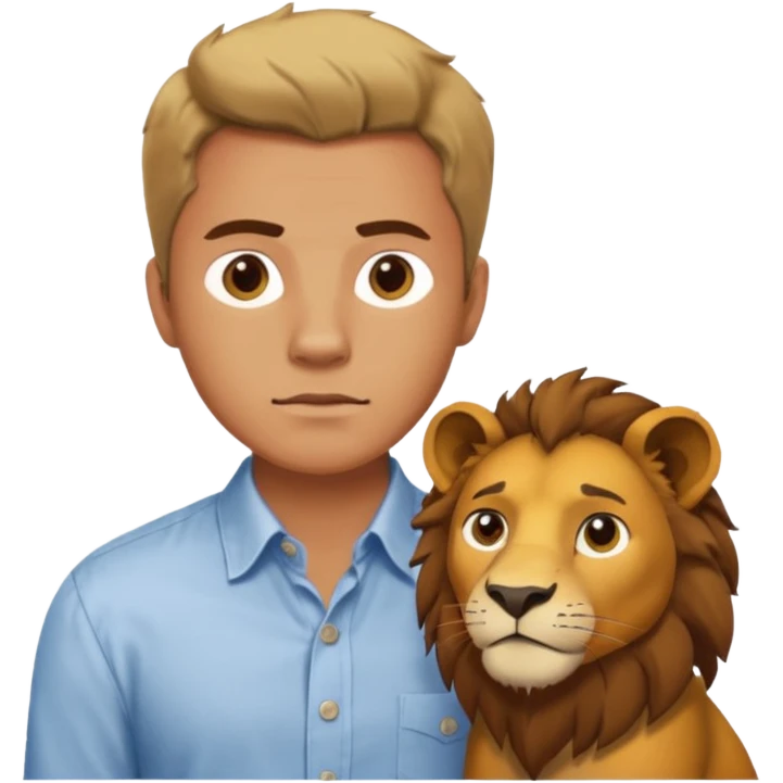A man wanting to buy a lion.

 emoji