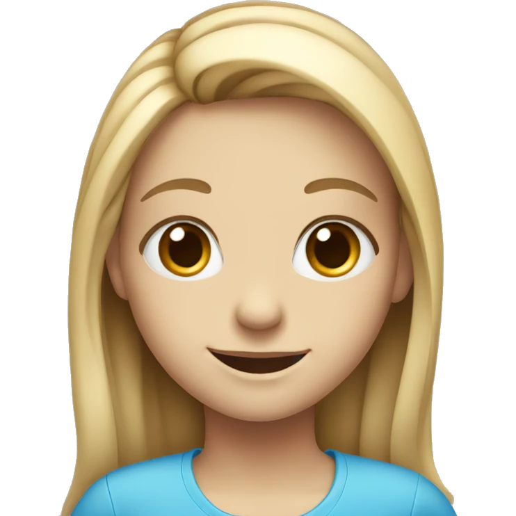 smiling girl with blue eyes emoji