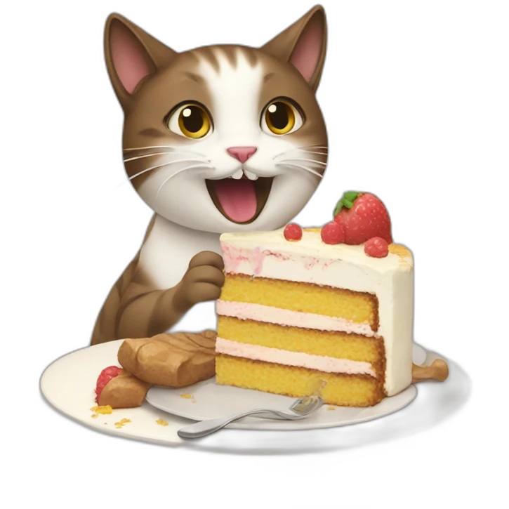 cat eating a cake emoji