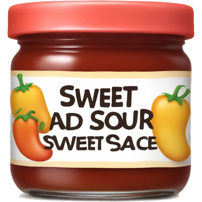 sweet and sour sauce with words "sweet and sour" on it emoji