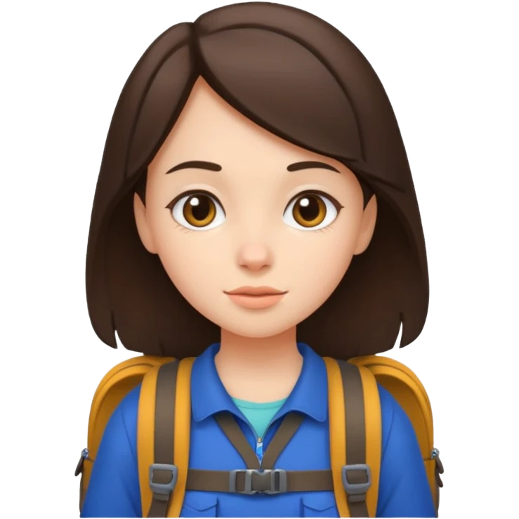 Brunette girl exploring emoji