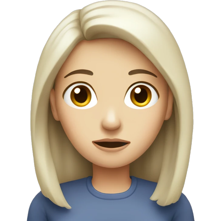 sad pale brunette lady emoji