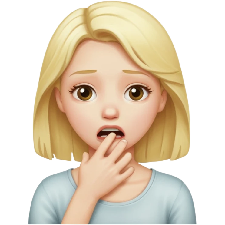 blond girl choking herself emoji
