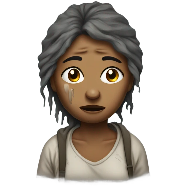 crying homeless woman emoji