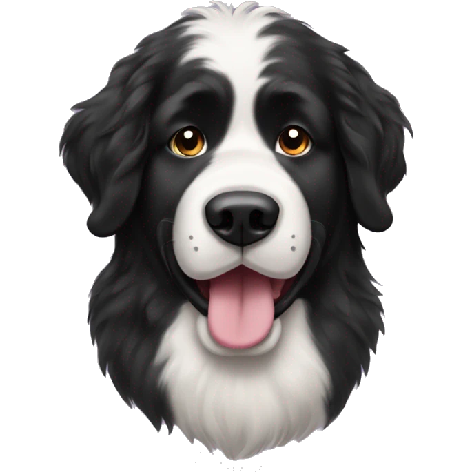 Newfoundland dog with Minnie Mouse ears  emoji