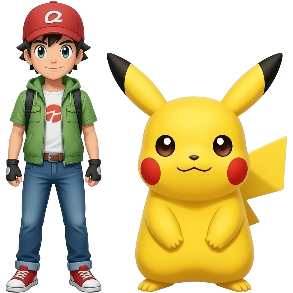 Ash and Pikachu emoji