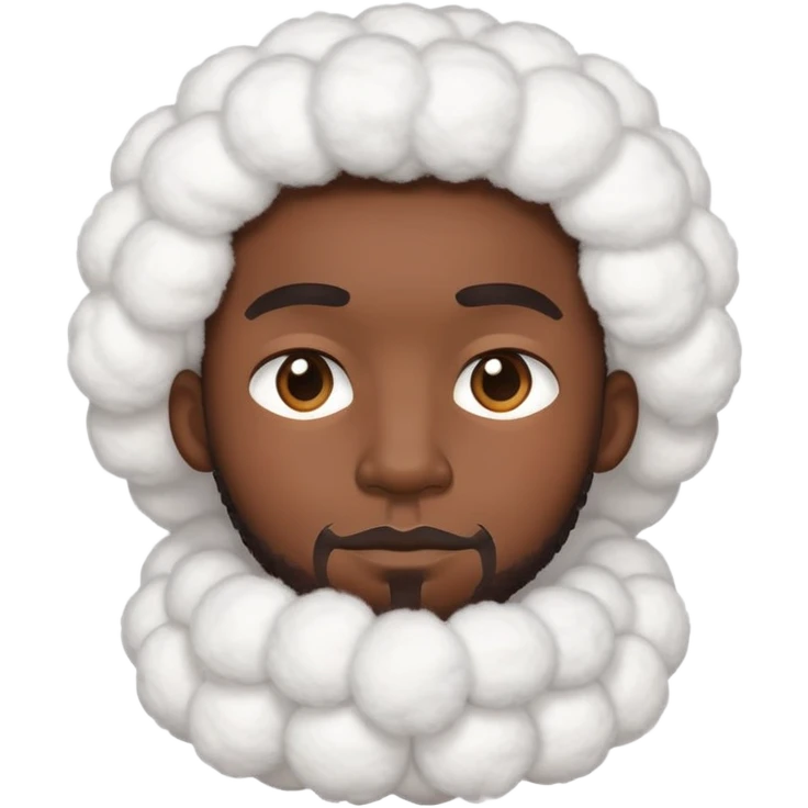 Black man with cotton emoji