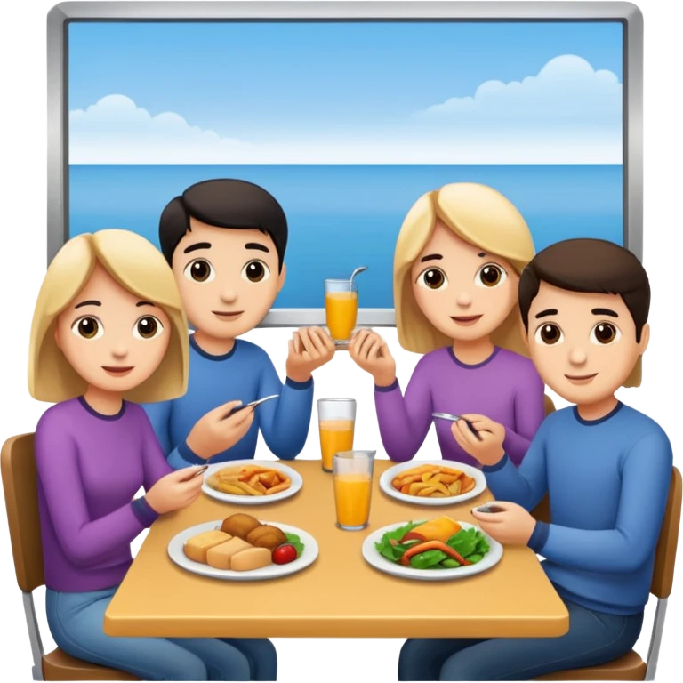 friends having lunch together emoji