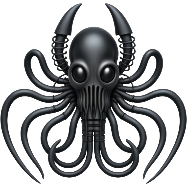 dark intertwined black wires forming a Giger-inspired creature with Silent Hill horror elements, surreal emoji