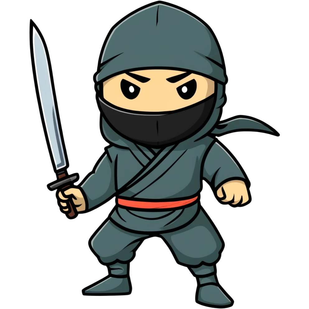Ninja with a knife  emoji