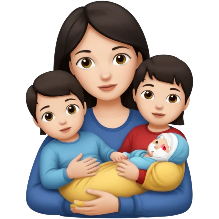 Oma dunkles Haar 2 Babys und Kleinkind emoji