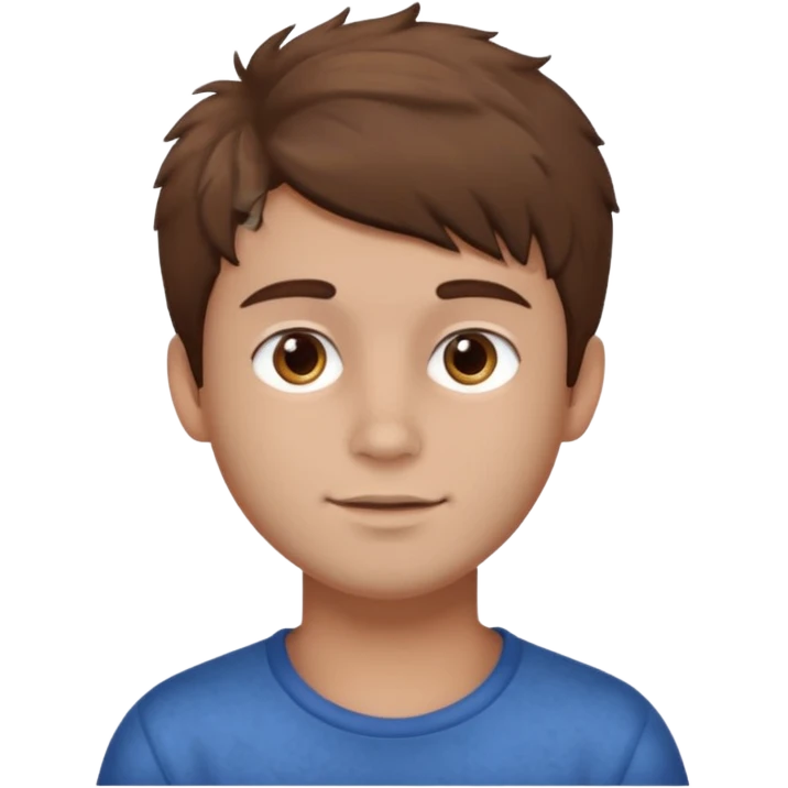 texture powder, boy, fluffy, brown hair emoji