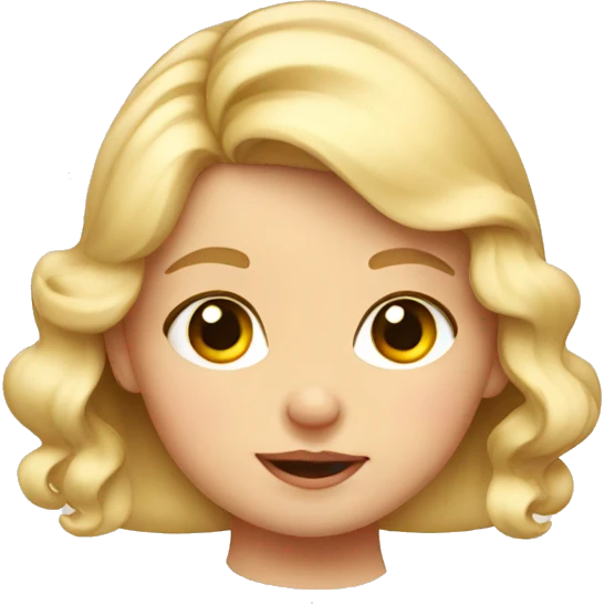 Blonde Toddler girl with bow emoji