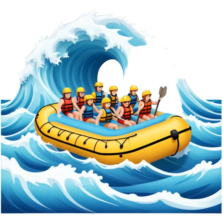 raft and people on dramatic waves emoji
