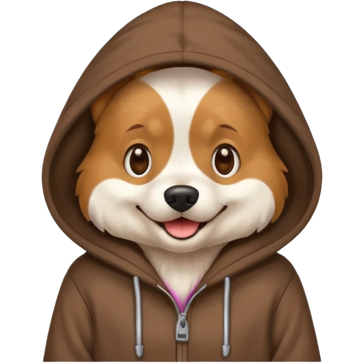 Dog wearing hoodie emoji