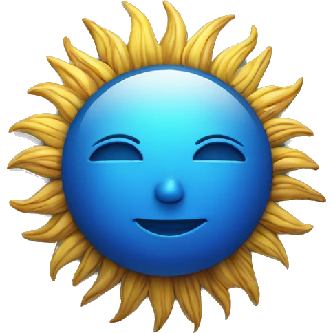 Blue sun No frame, just the sun emoji
