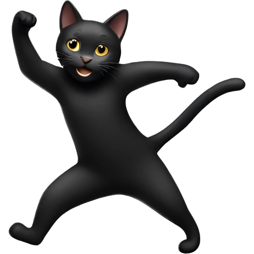 Black cat dancing  emoji