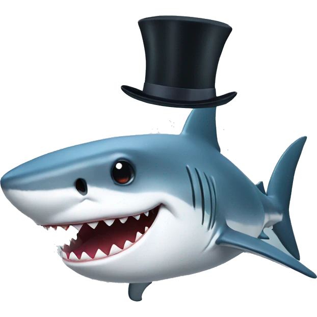 Shark with a top hat emoji