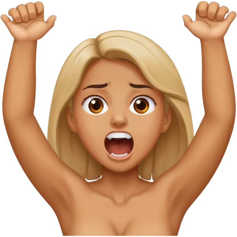make a girl with her hands holding her neck and she’s screaming emoji