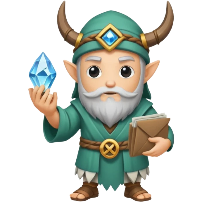crystal druid character holding rune envelope emoji