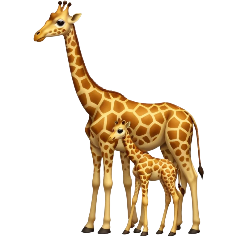 High resolution giraffe with its baby emoji