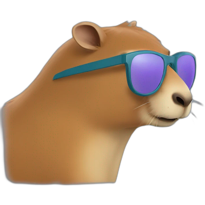 capybara sunglasses side-view emoji