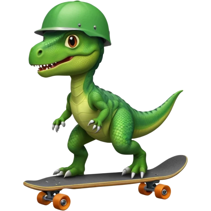 Dinosaur on a skateboard emoji