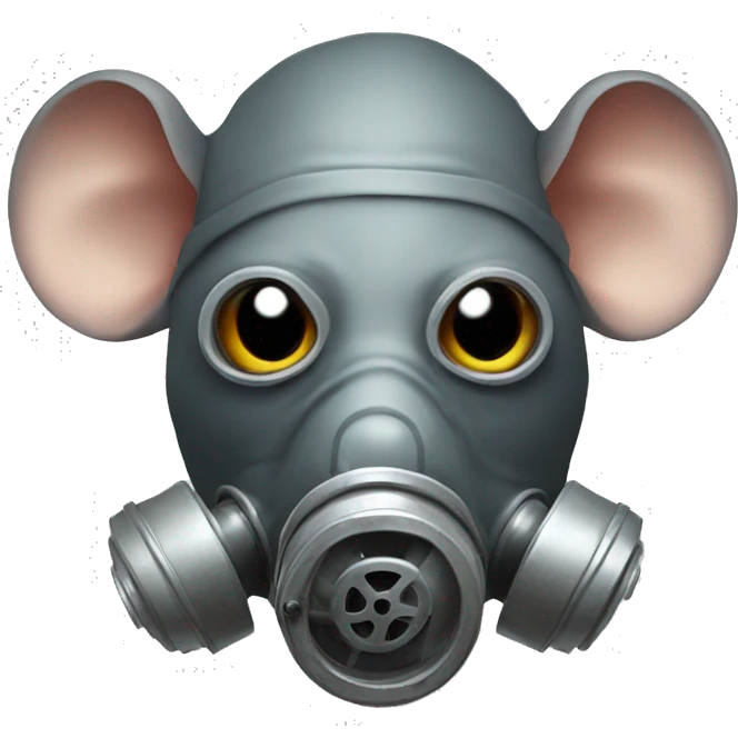 Head of a rat with a cloth, baggy gas mask  emoji