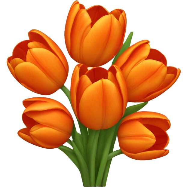 A bouquet of orange ombré tulips emoji