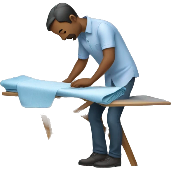 men ironing a shirt emoji