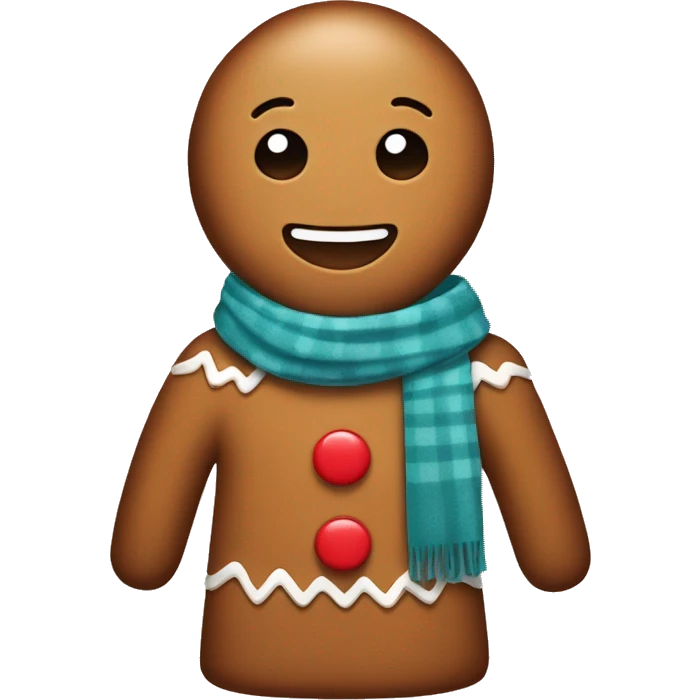 gingerbread man wear red scarf  emoji