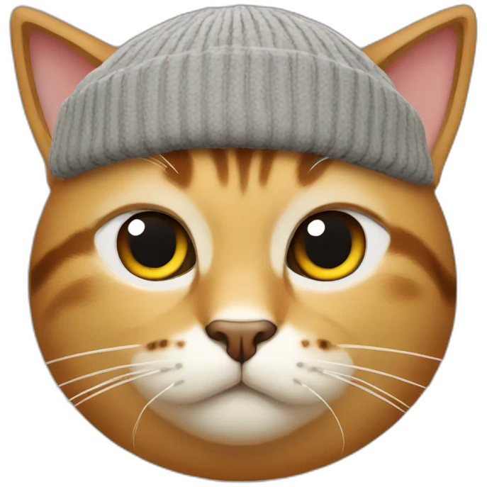 cat with beanie angry tilted eyebrows emoji
