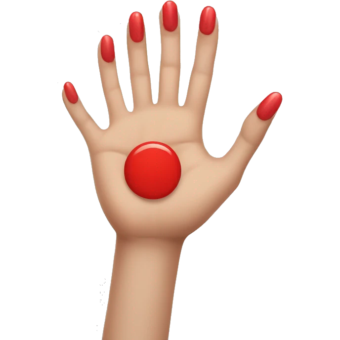 hand with red nail  emoji