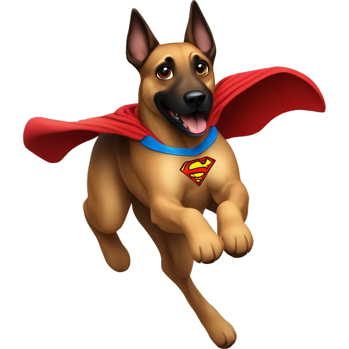  superman dog malinois flying emoji