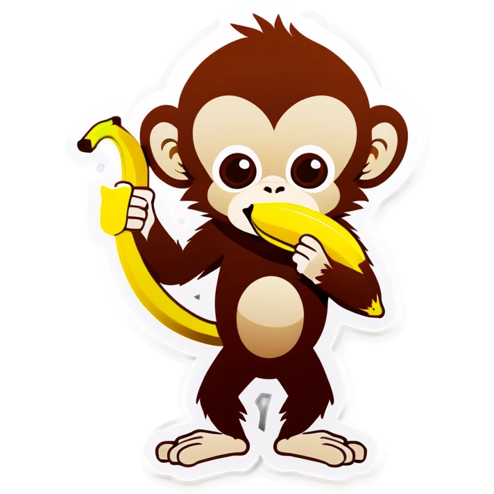 Monkey eating banana emoji