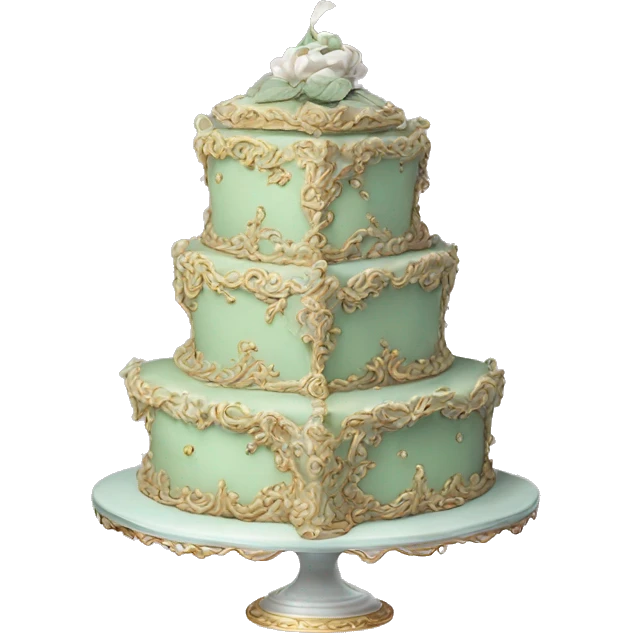 highly detailed sage rococo cake emoji