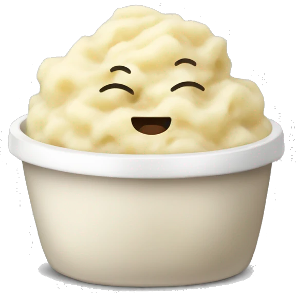 Cute beige mashed potatoes  emoji