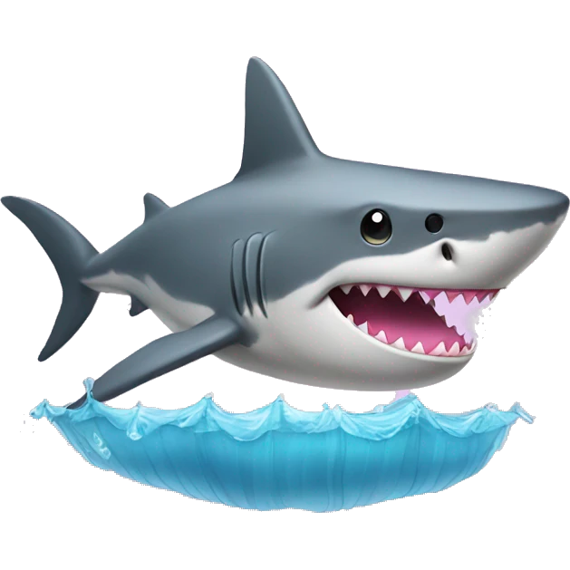 Shark wearing pink tutu emoji