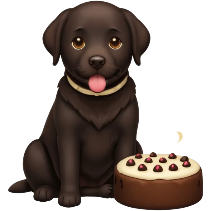 Tea cake black Labrador  emoji