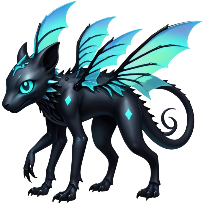 Edgy gothic complex iridescent aesthetic-scenery-Fakémon-creature (full body) emoji