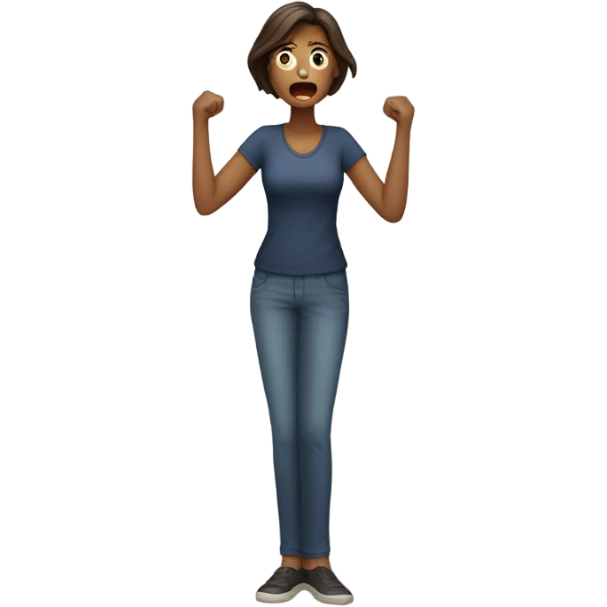 woman scared full height emoji
