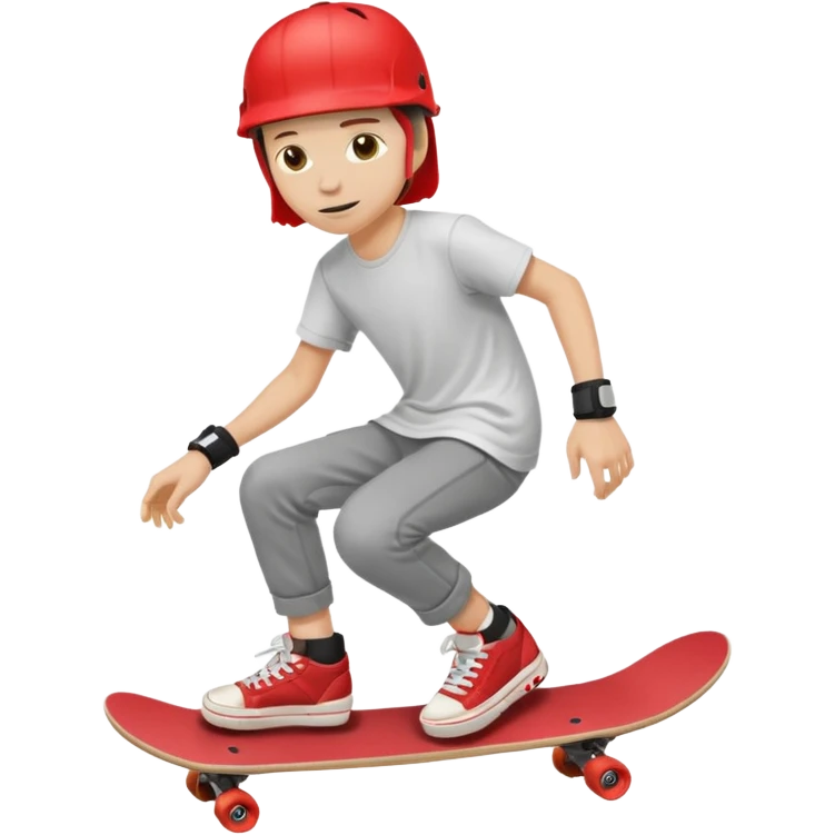 skater with skateboard and red helmet emoji