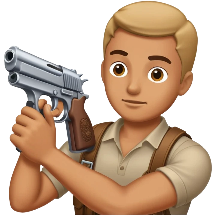 Man cleaning his gun emoji