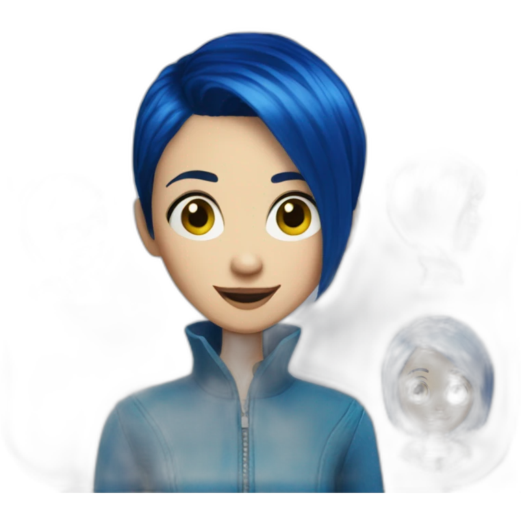coraline jones blue hair emoji