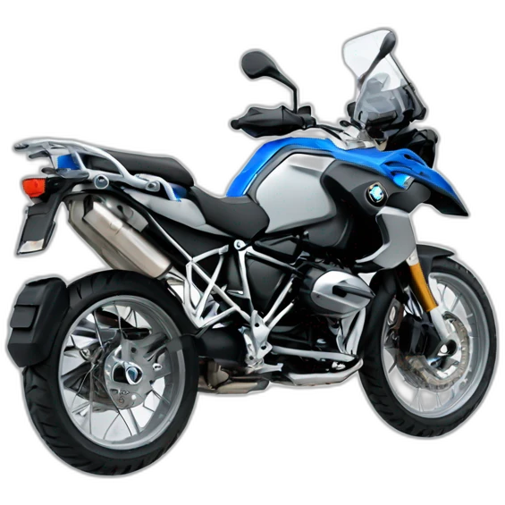BMW GS motorcycle blue and grey emoji